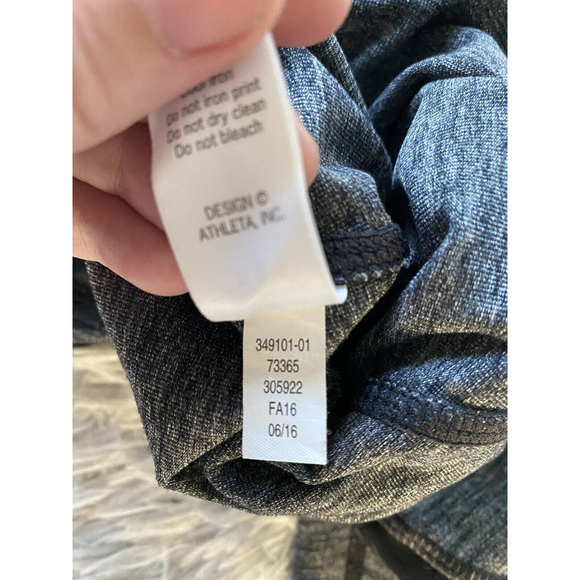 Athleta High Rise Plie Mesh Insert Tight Heather Grey black Size XXS Dance Barre - Picture 11 of 12